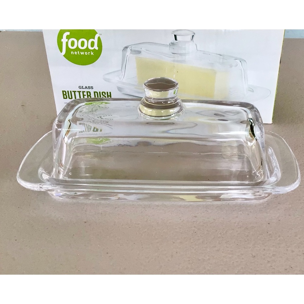 Two piece Glass Butter Dish/Covered Butter Dish